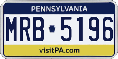 PA license plate MRB5196