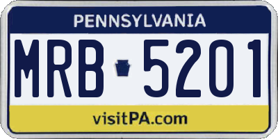 PA license plate MRB5201