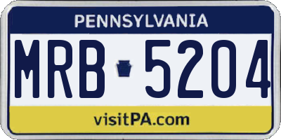 PA license plate MRB5204