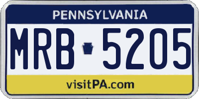 PA license plate MRB5205