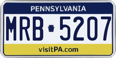 PA license plate MRB5207