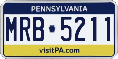 PA license plate MRB5211
