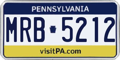 PA license plate MRB5212