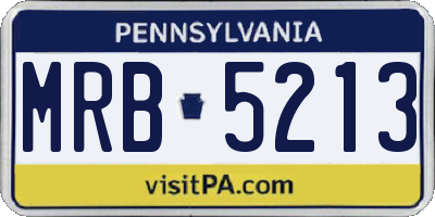 PA license plate MRB5213