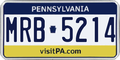 PA license plate MRB5214