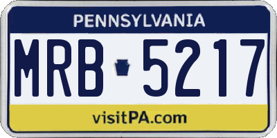 PA license plate MRB5217