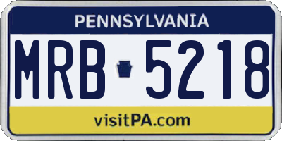 PA license plate MRB5218