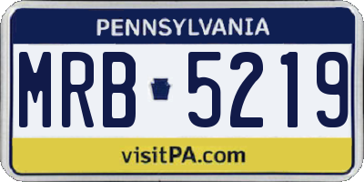 PA license plate MRB5219