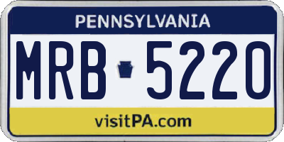 PA license plate MRB5220