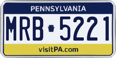 PA license plate MRB5221