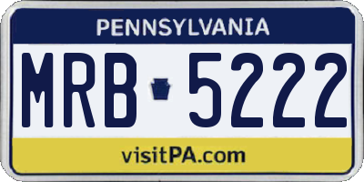 PA license plate MRB5222