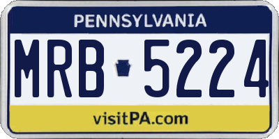 PA license plate MRB5224