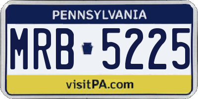 PA license plate MRB5225