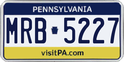 PA license plate MRB5227