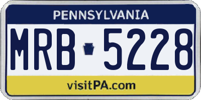 PA license plate MRB5228