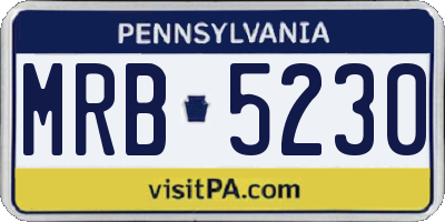 PA license plate MRB5230