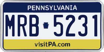 PA license plate MRB5231