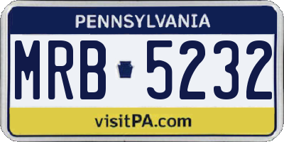 PA license plate MRB5232