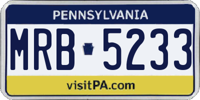PA license plate MRB5233