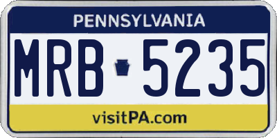 PA license plate MRB5235
