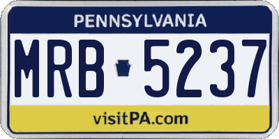 PA license plate MRB5237