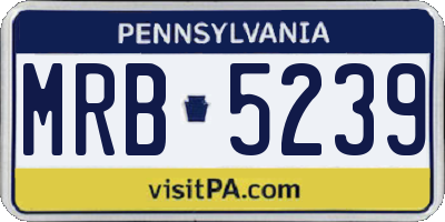 PA license plate MRB5239