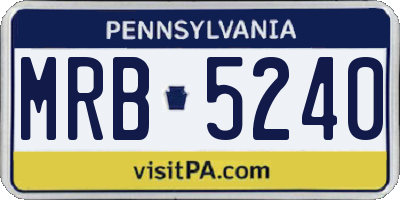 PA license plate MRB5240