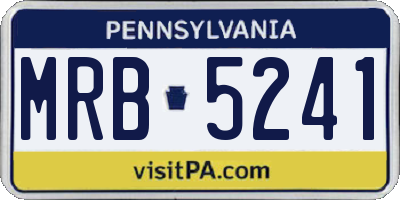 PA license plate MRB5241