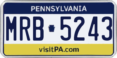 PA license plate MRB5243