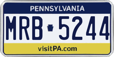 PA license plate MRB5244