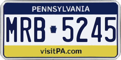 PA license plate MRB5245
