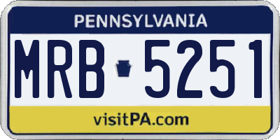 PA license plate MRB5251