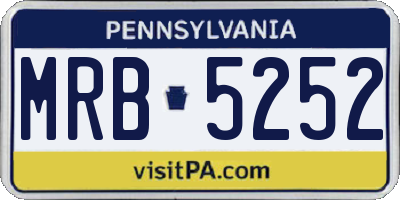 PA license plate MRB5252