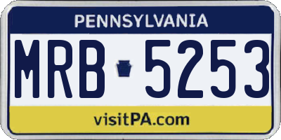 PA license plate MRB5253