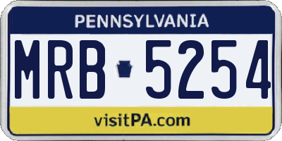 PA license plate MRB5254