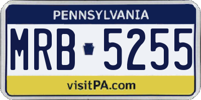 PA license plate MRB5255