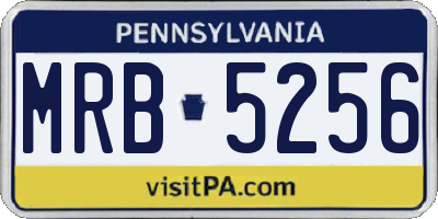 PA license plate MRB5256