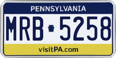 PA license plate MRB5258