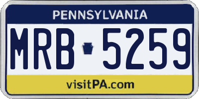 PA license plate MRB5259