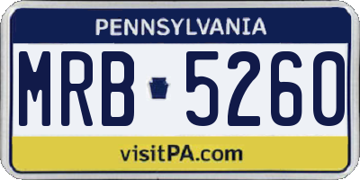 PA license plate MRB5260