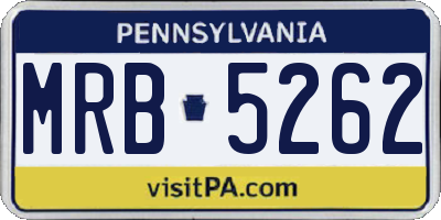 PA license plate MRB5262