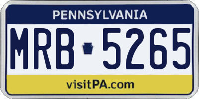 PA license plate MRB5265