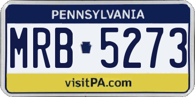 PA license plate MRB5273