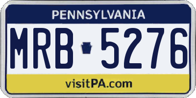 PA license plate MRB5276