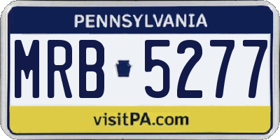 PA license plate MRB5277