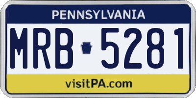 PA license plate MRB5281