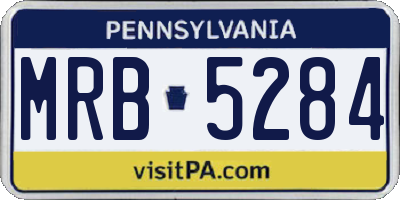 PA license plate MRB5284