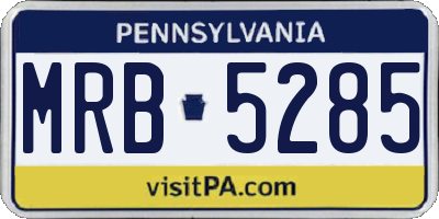 PA license plate MRB5285