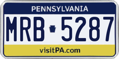 PA license plate MRB5287