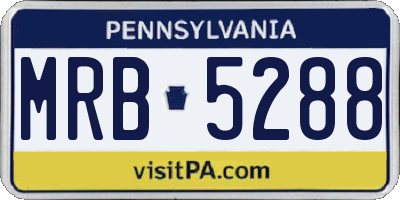 PA license plate MRB5288